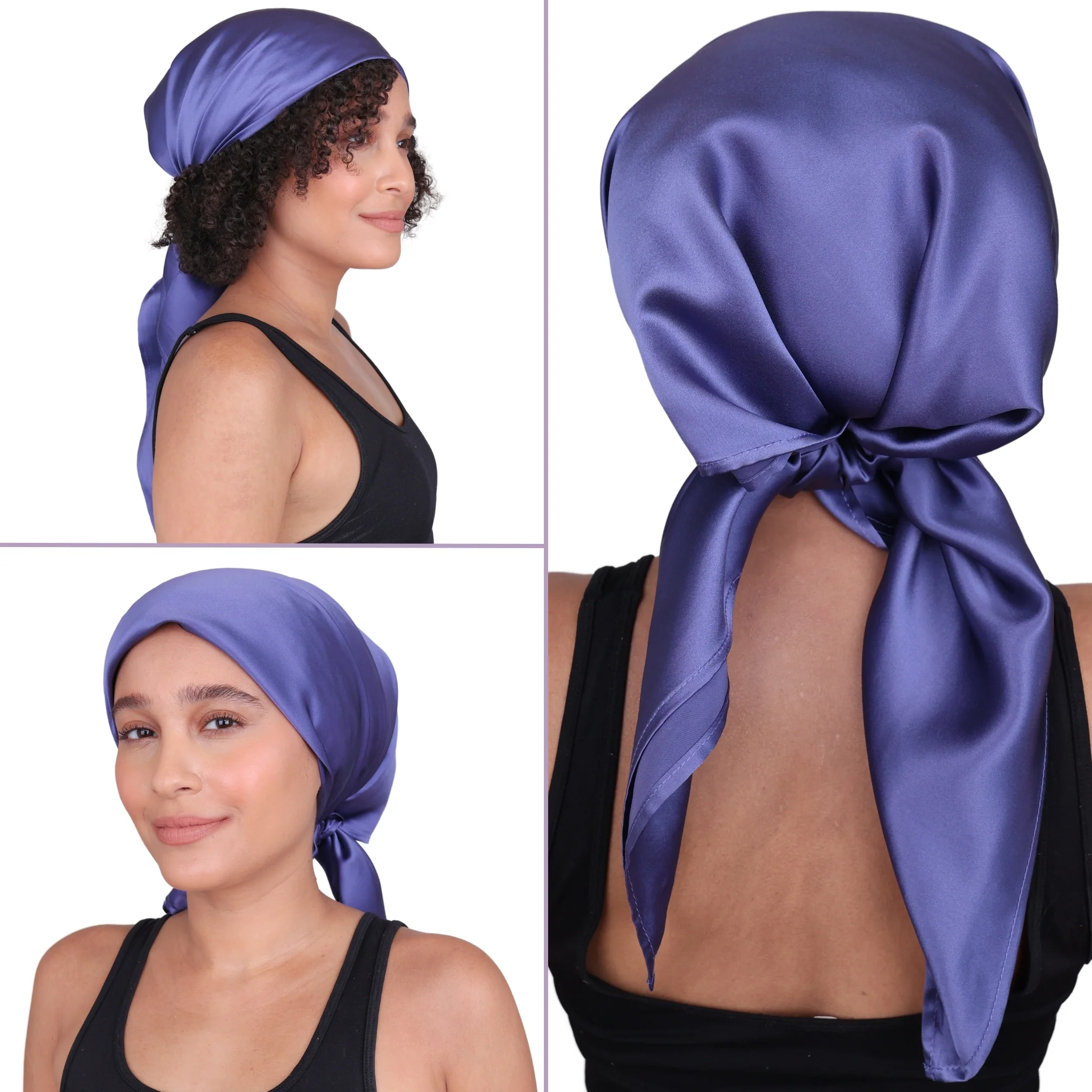 Silk Square Head Scarf - Dusk - Image 3