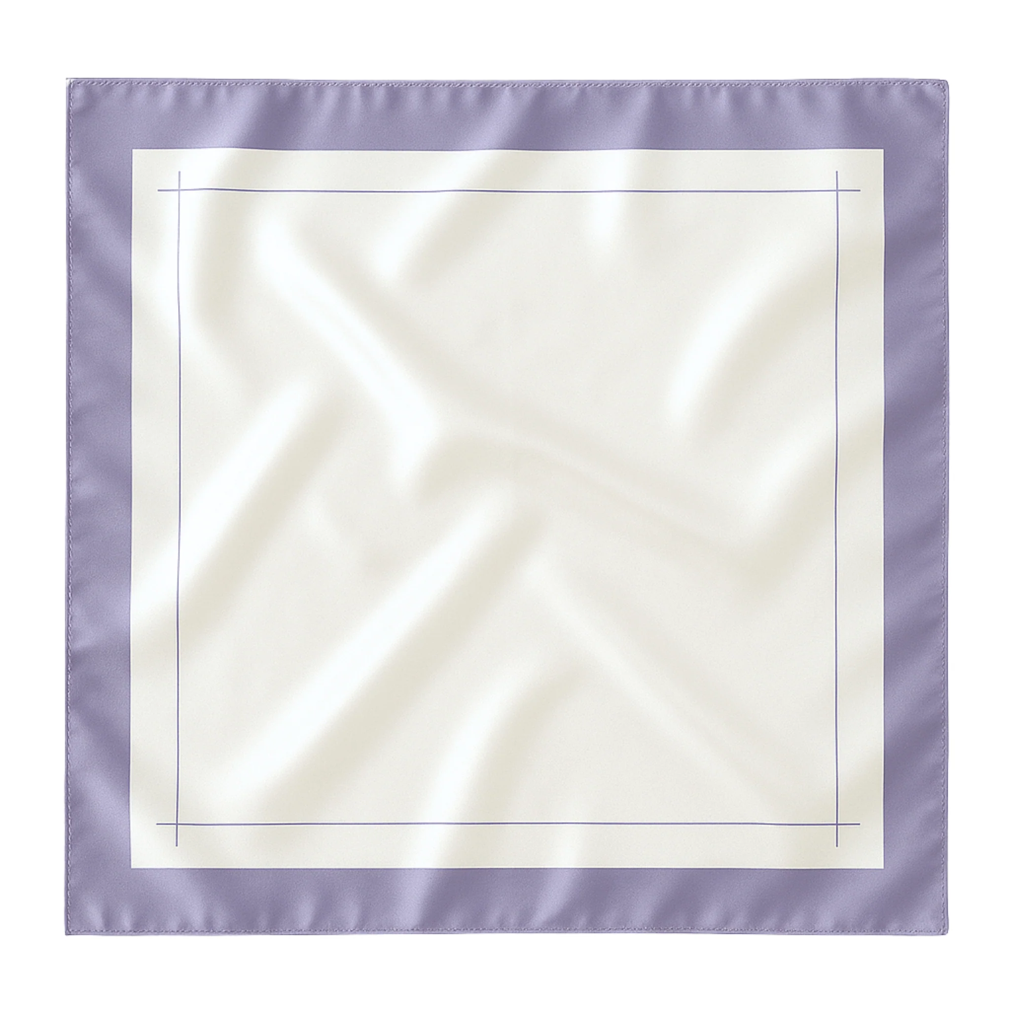 Silk Square Head Scarf - Lilac/Ivory - Image 3