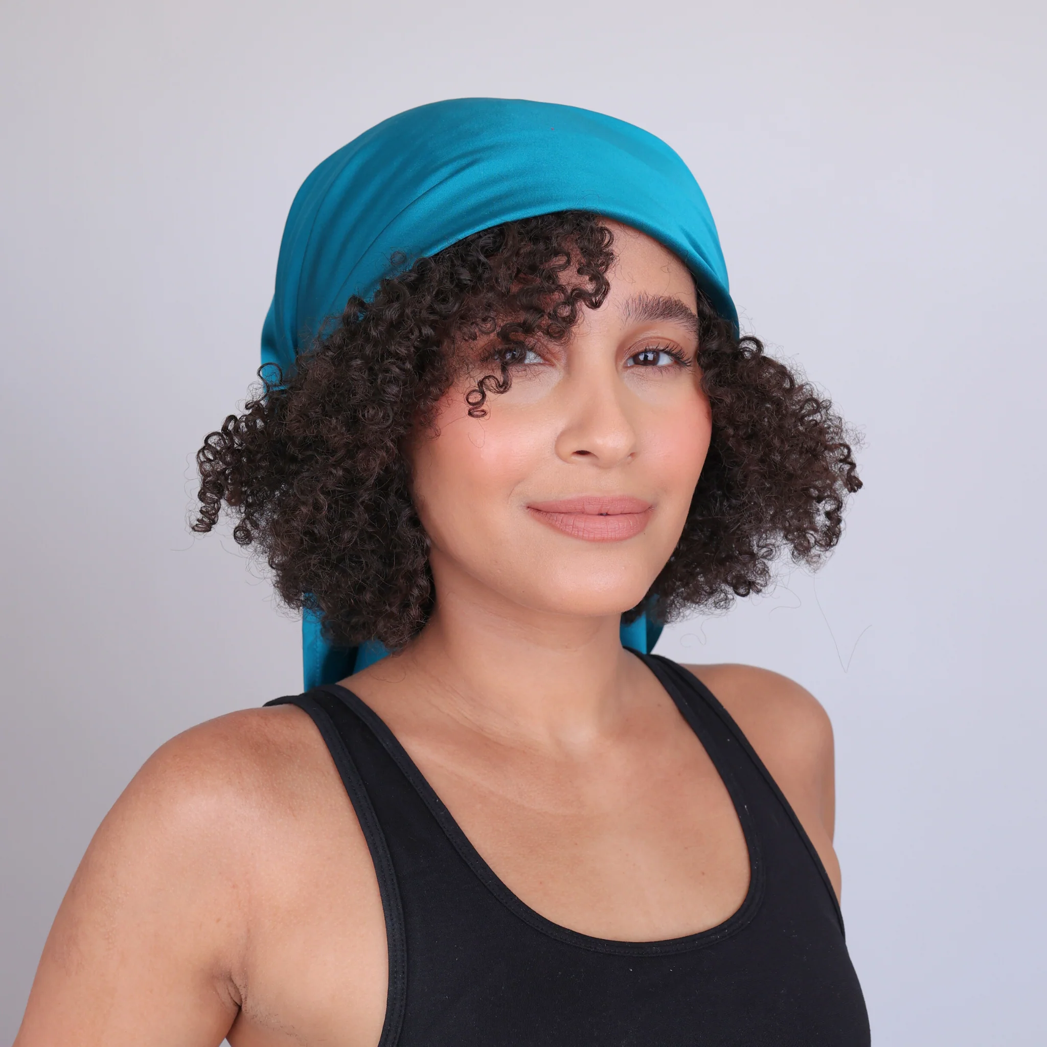 Silk Square Head Scarf - Marina - Image 2