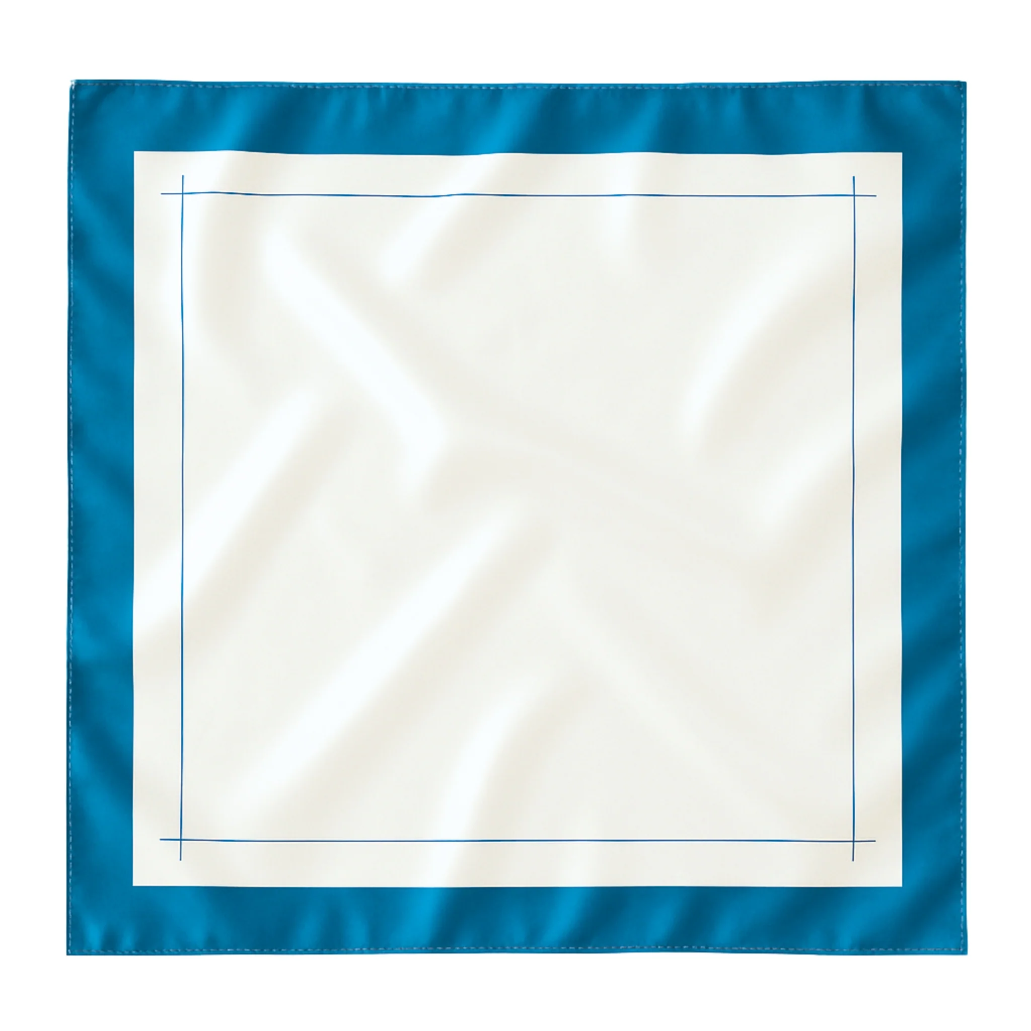 Silk Square Head Scarf - Marina/Ivory - Image 2